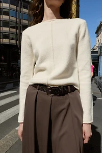 SOFT KNIT SWEATER WITH SEAM DETAIL