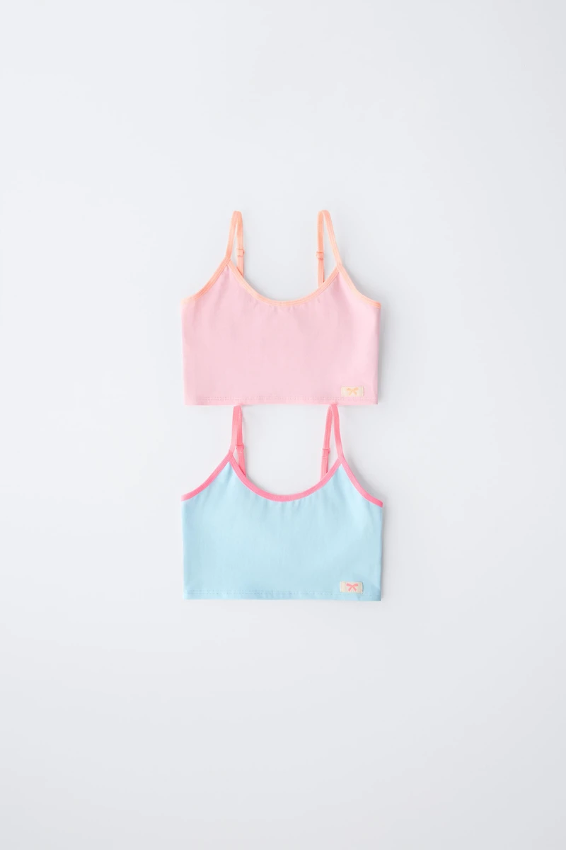 AGES 9-14/ TWO-PACK OF NEON TRIM TOPS