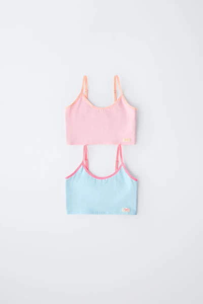 AGES 9-14/ TWO-PACK OF NEON TRIM TOPS