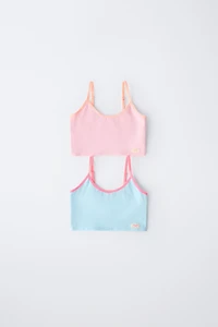 AGES 9-14/ TWO-PACK OF NEON TRIM TOPS