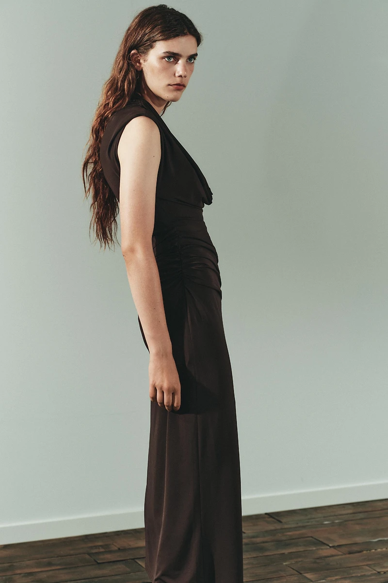 RUCHED MIDI DRESS