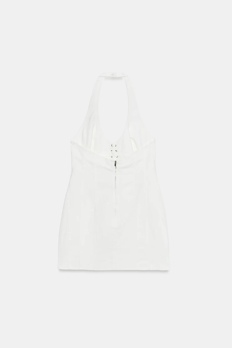 ROBE COURTE HALTER À LACETS