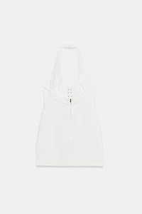 ROBE COURTE HALTER À LACETS