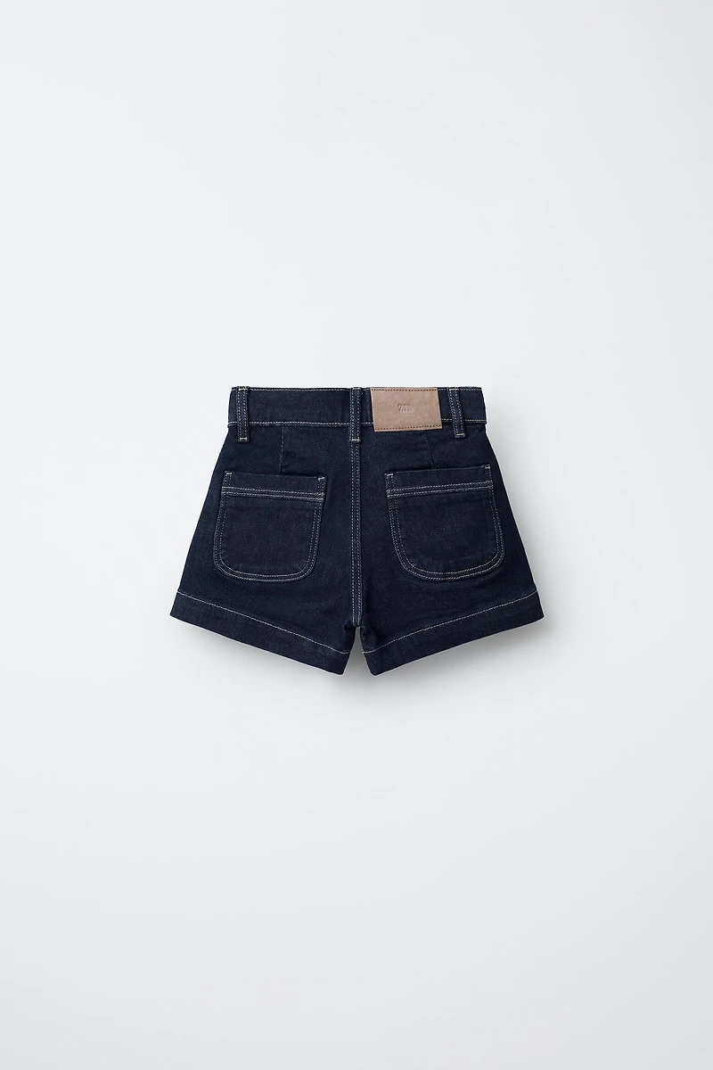 STRETCH DENIM SHORTS WITH POCKETS