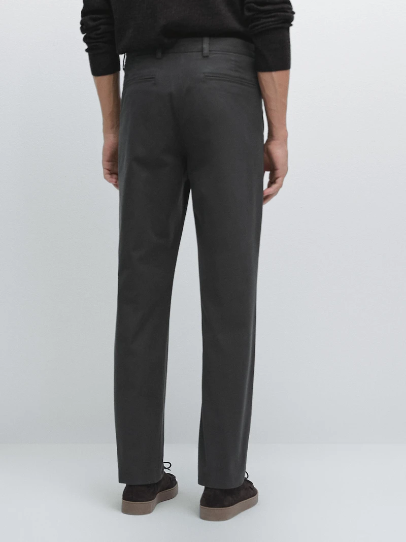 Slim fit textured trousers