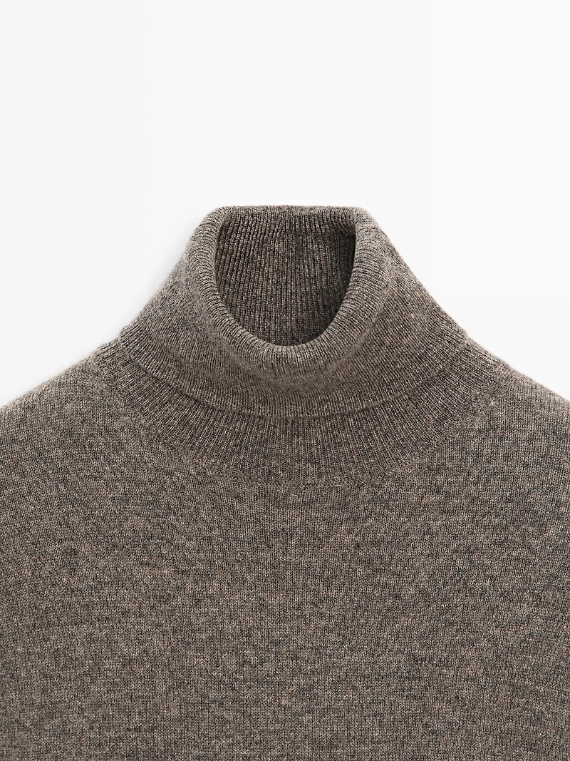 Wool blend high neck sweater