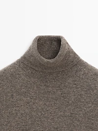 Wool blend high neck sweater