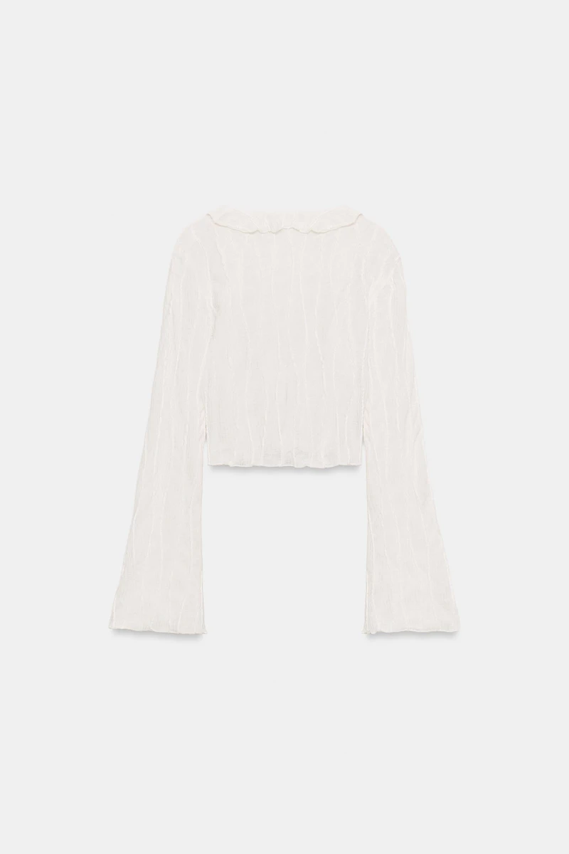 RUFFLED TIE TOP