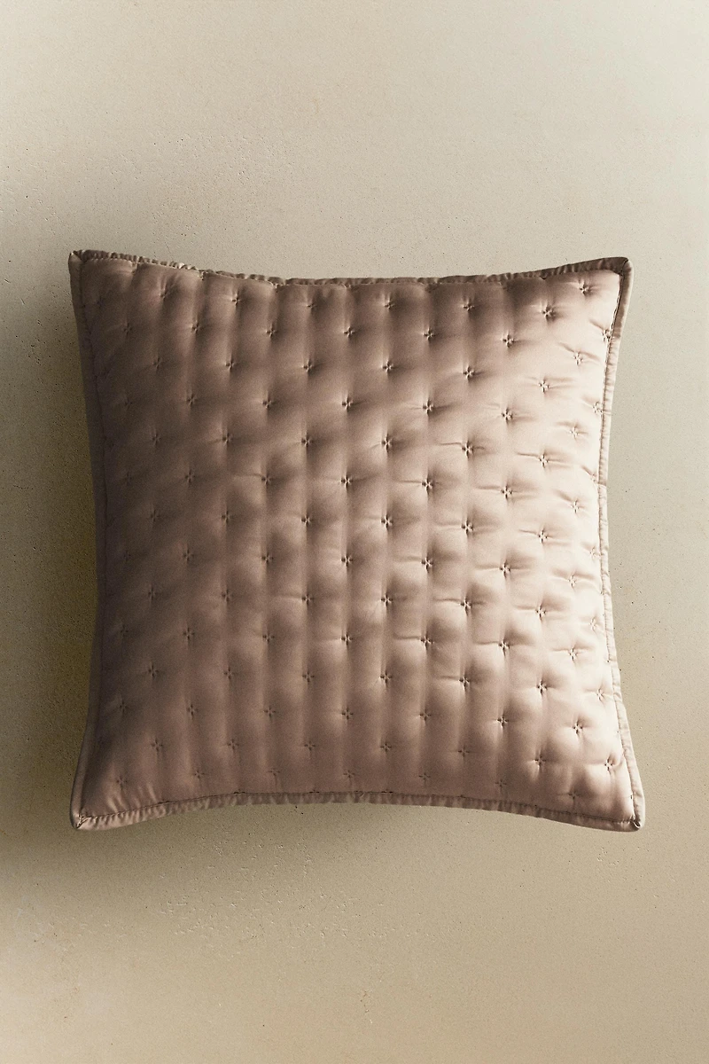 HOUSSE DE COUSSIN ÉDREDON SATIN LISSE NŒUDS