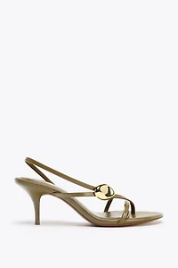 STRAPPY HEELED SANDALS WITH METAL DETAIL