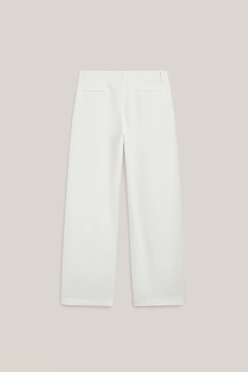 Flowing linen blend trousers with darts - LIMITED EDITION