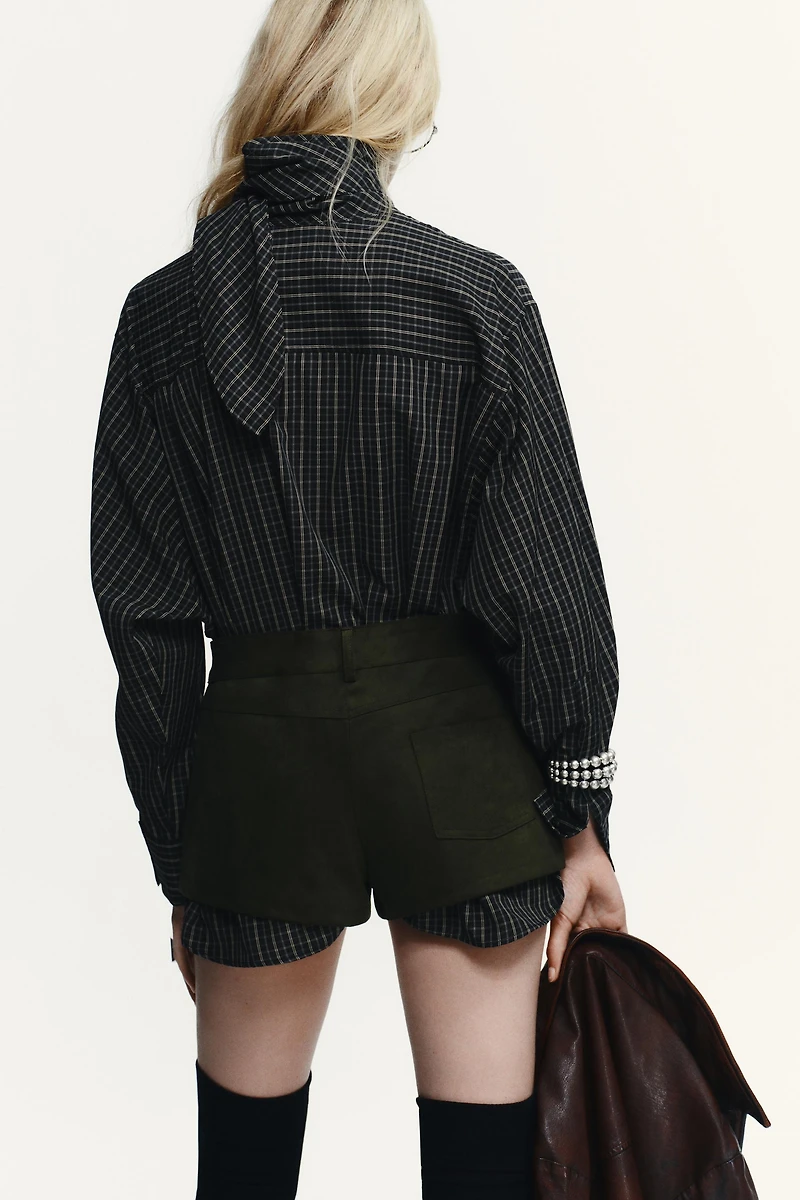 CHEMISE À CARREAUX AVEC FOULARDS EN COTON