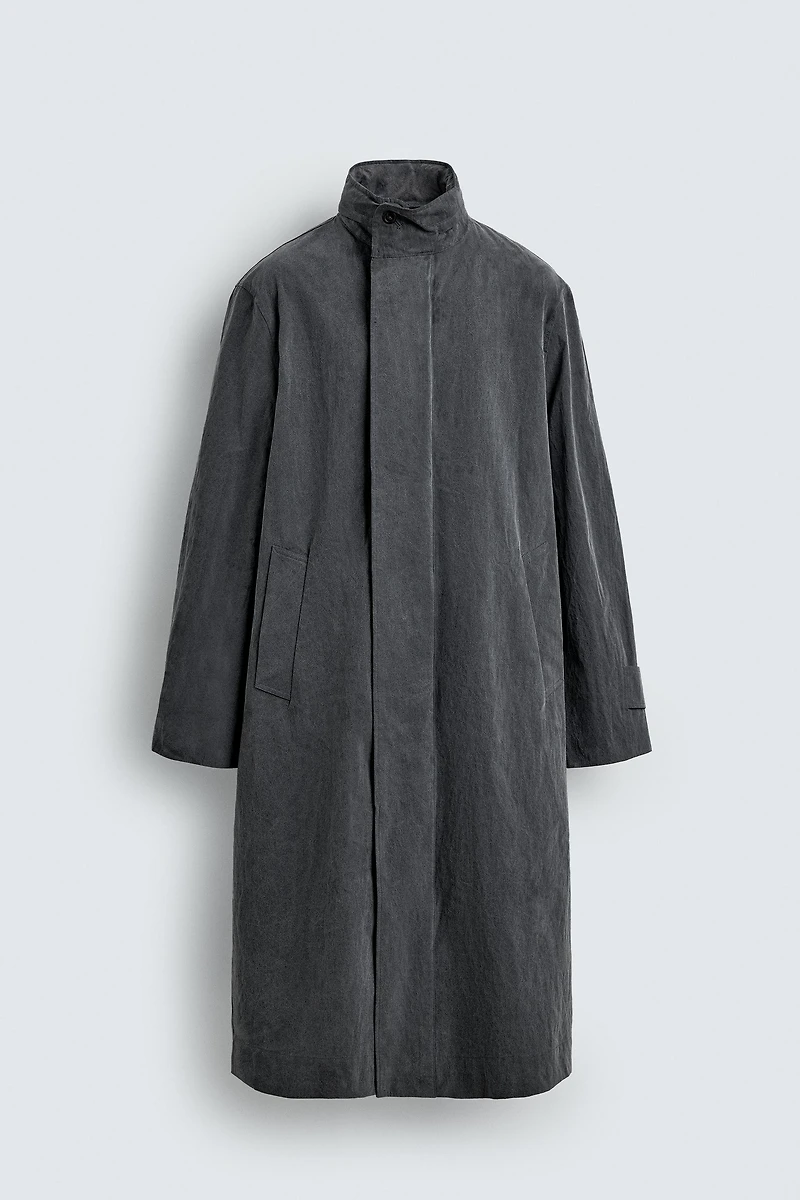 AARON LEVINE X ZARA LIGHTWEIGHT WASHED EFFECT TRENCH COAT