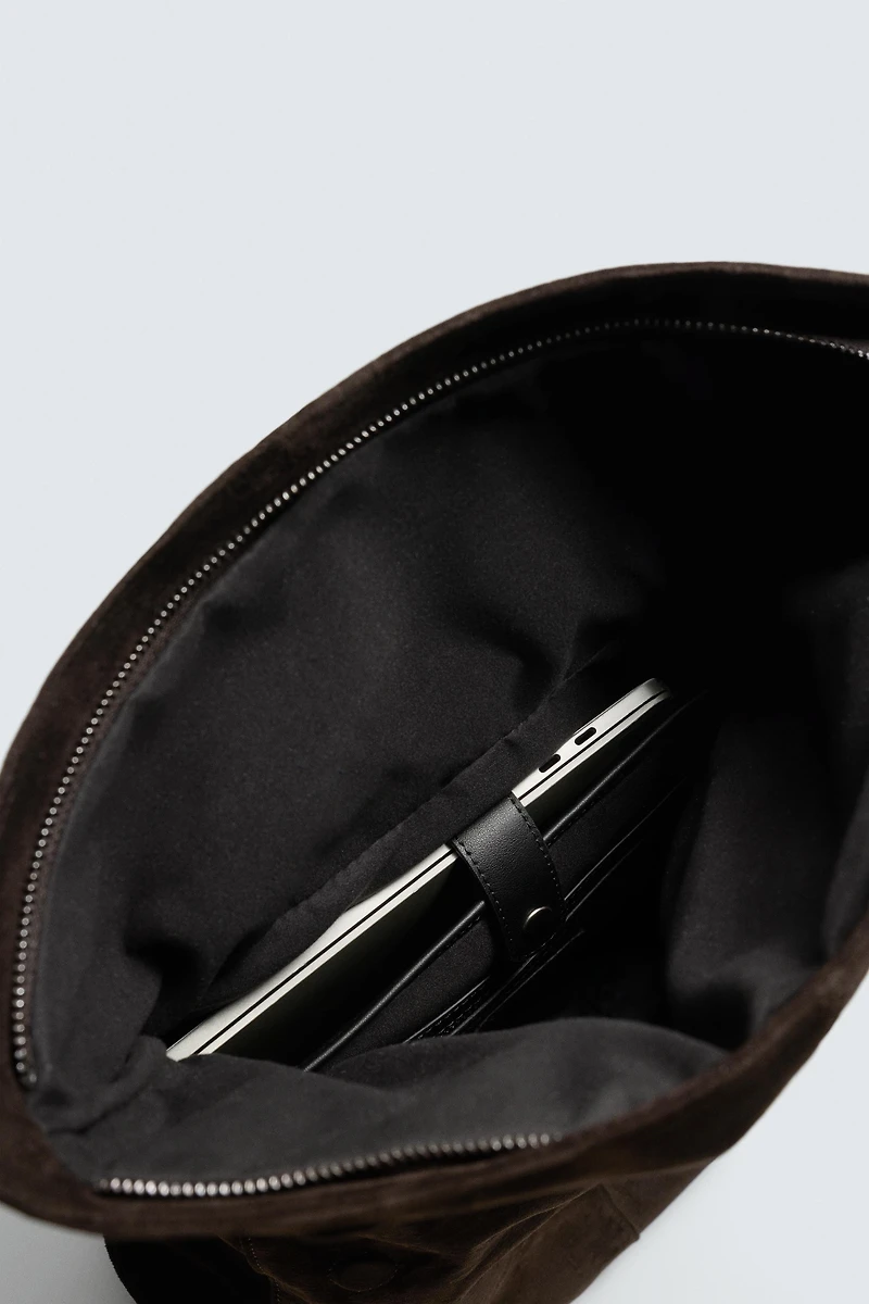 LEATHER FLAP BACKPACK