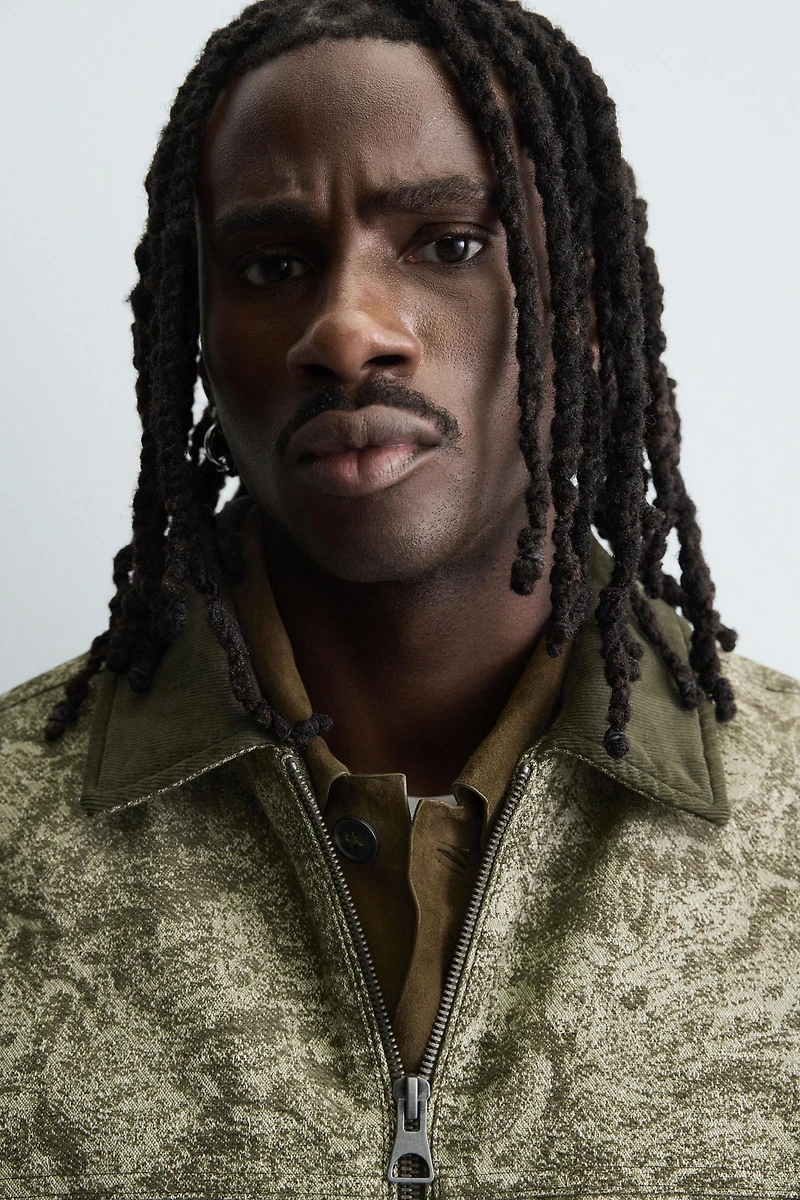 ABSTRACT JACQUARD QUILTED JACKET