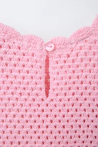 STRAWBERRY CROCHET KNIT DRESS