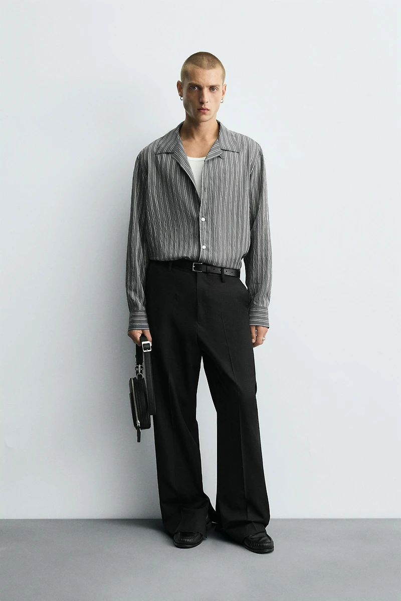 CHEMISE FLUIDE RAYURES EFFET FROISSÉ
