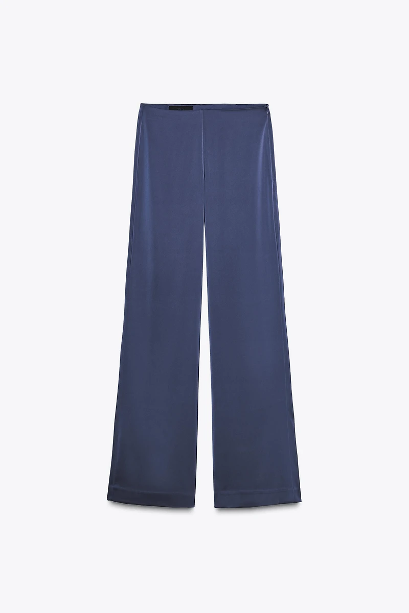 HIGH-WAISTED SATIN PANTS