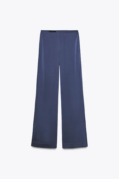 HIGH-WAISTED SATIN PANTS