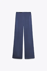 HIGH-WAISTED SATIN PANTS