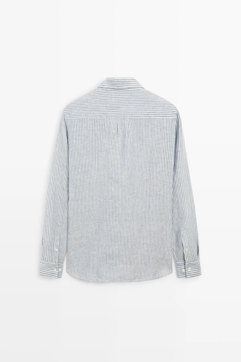 Chemise à rayures 100 % lin