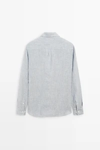 Chemise à rayures 100 % lin