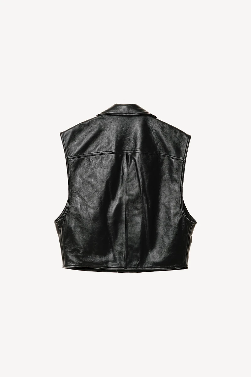 LEATHER BIKER VEST WILLY CHAVARRIA X ZARA