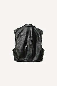 LEATHER BIKER VEST WILLY CHAVARRIA X ZARA