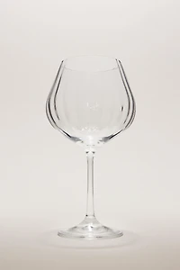 WAVY-EFFECT BOHEMIA CRYSTAL WINE GLASS