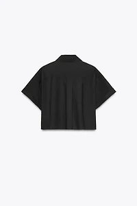 POPLIN CROP SHIRT