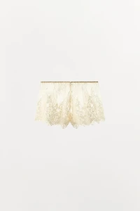 EMBROIDERED LACE SHORTS