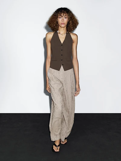 Textured multi-stripe trousers