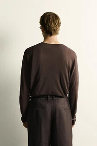 SEMI-SHEER KNIT T-SHIRT