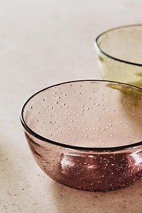 BUBBLE GLASS BOWL WITH RIM