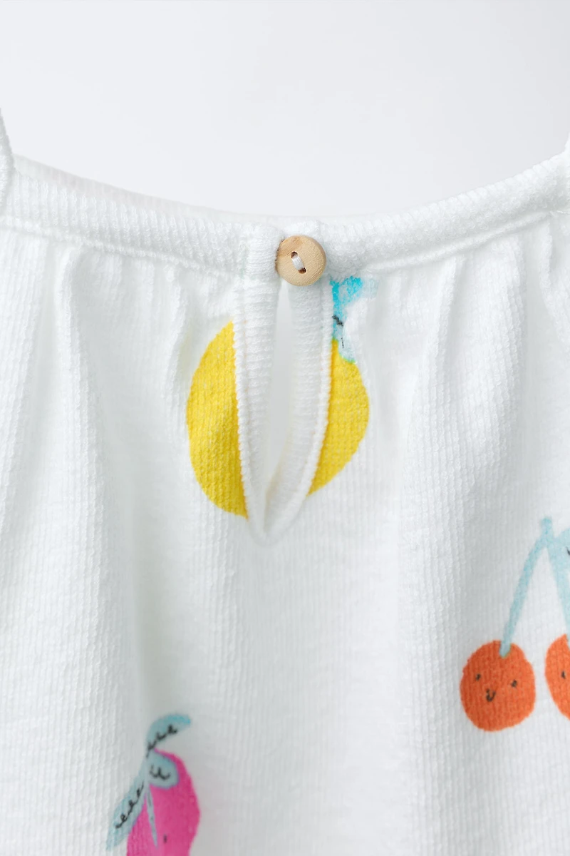 FRUIT PRINT SHORT ROMPER