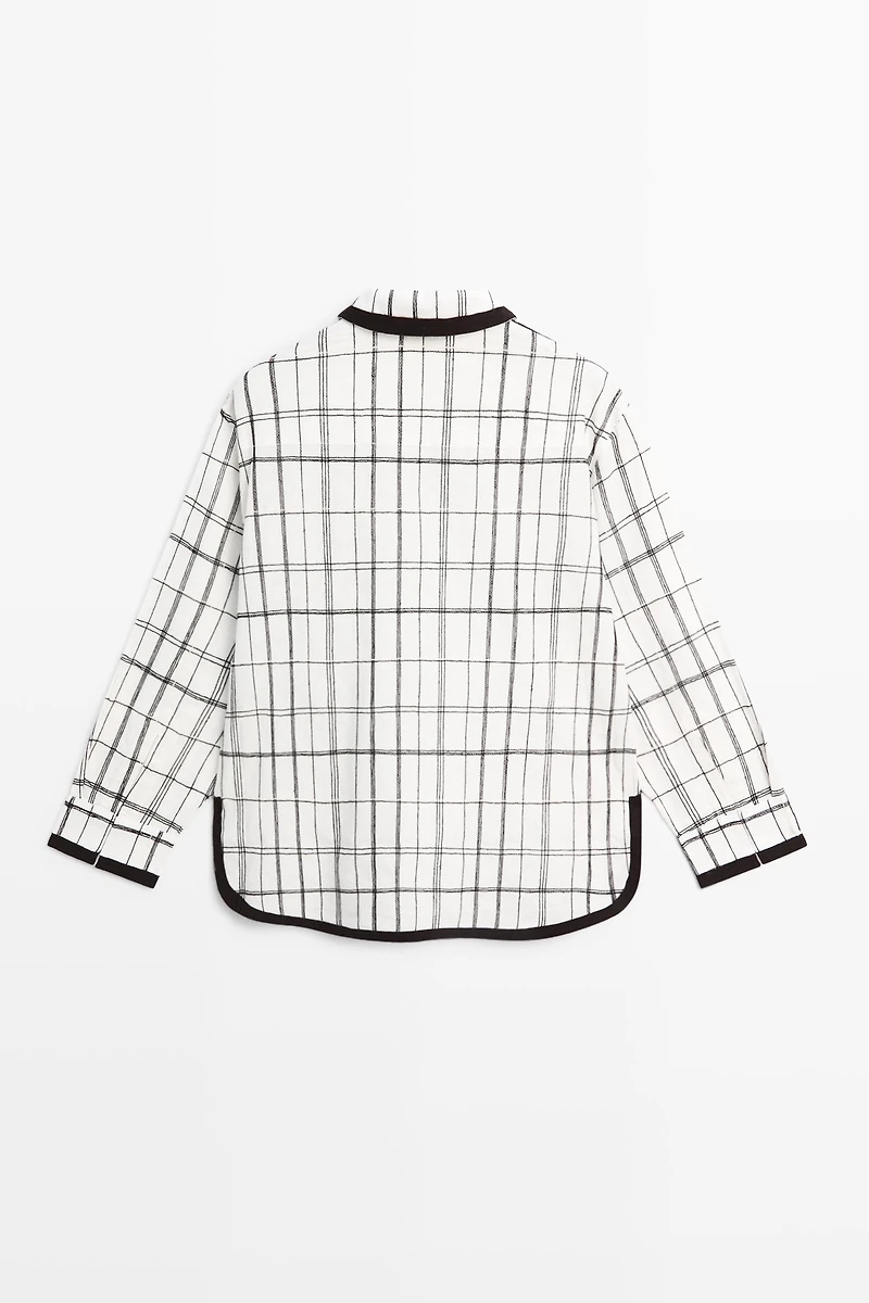 Cotton blend check shirt