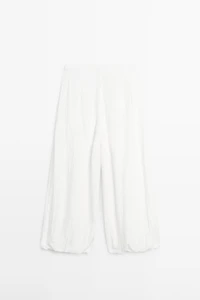 Flowing sarouel trousers with textured detail