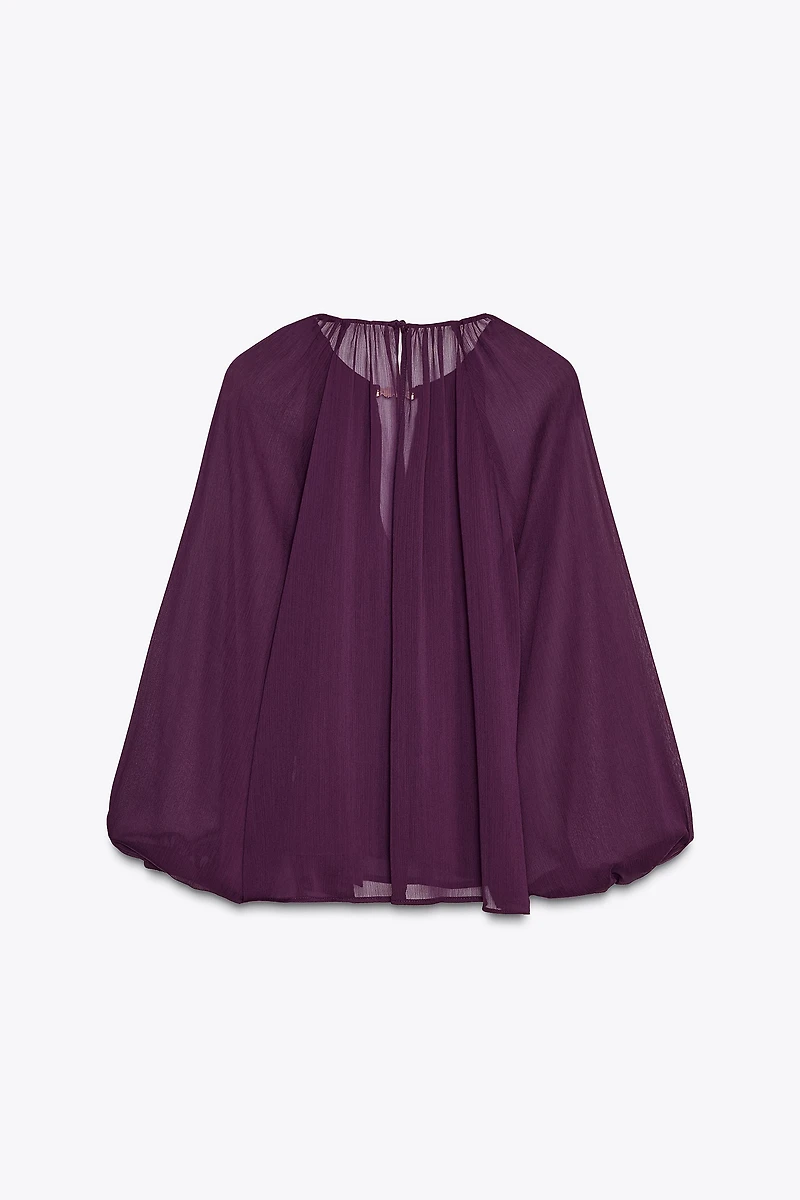 SEMI-SHEER HARDWARE BLOUSE