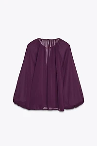 SEMI-SHEER HARDWARE BLOUSE