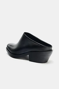 LEATHER BIKER CLOGS