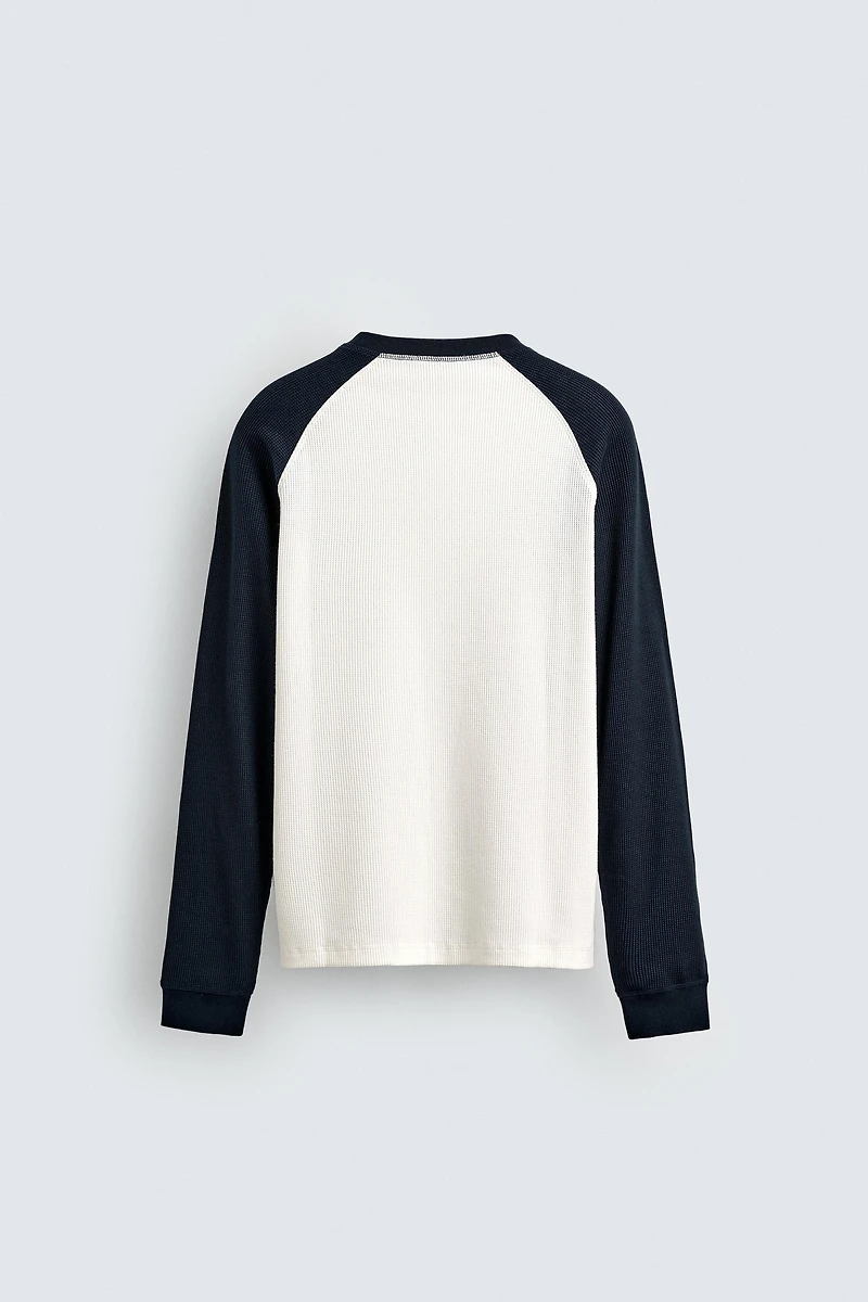 T-SHIRT STRUCTURE QUADRILLÉE COLOR BLOCK