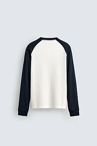 T-SHIRT STRUCTURE QUADRILLÉE COLOR BLOCK