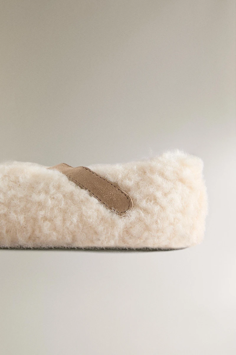 CHILDREN'S FAUX SHEARLING BALLET FLATS