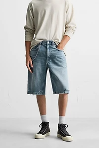 RIPPED BAGGY FIT DENIM SHORTS
