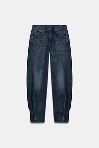 TRF MID-RISE BALLOON JEANS WITH LOOPS