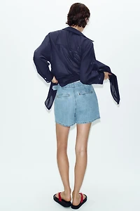 Z1975 WRAP DENIM SKORT WITH BUCKLE