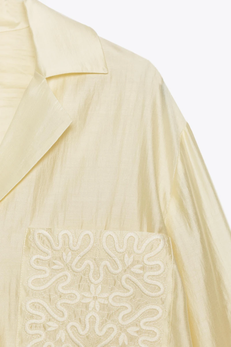 ZW COLLECTION EMBROIDERED POCKET SHIRT