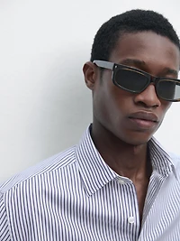 Regular fit striped 100% cotton shirt