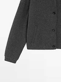 Wool blend bomber jacket