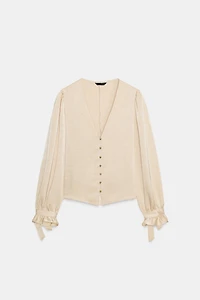 BLOUSE AJUSTÉE EFFET FROISSÉ